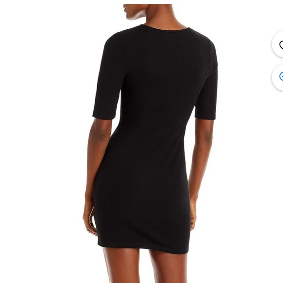 Fore Womens Crystal Ladder Stitch Mini Sweater dress in Black Size XS - Picture 2 of 8
